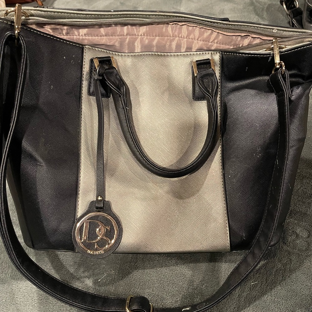Large black and grey shoulder bag